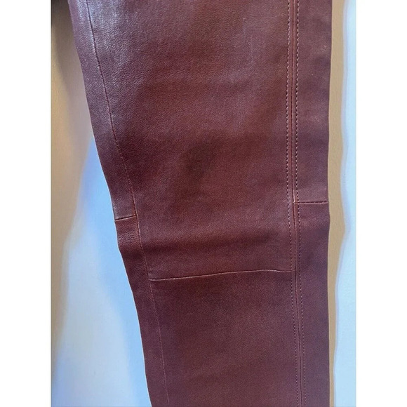Rag & Bone Simone Lamb Leather Pants Women's 4 Stretchy NWT Brown - Picture 9 of 11